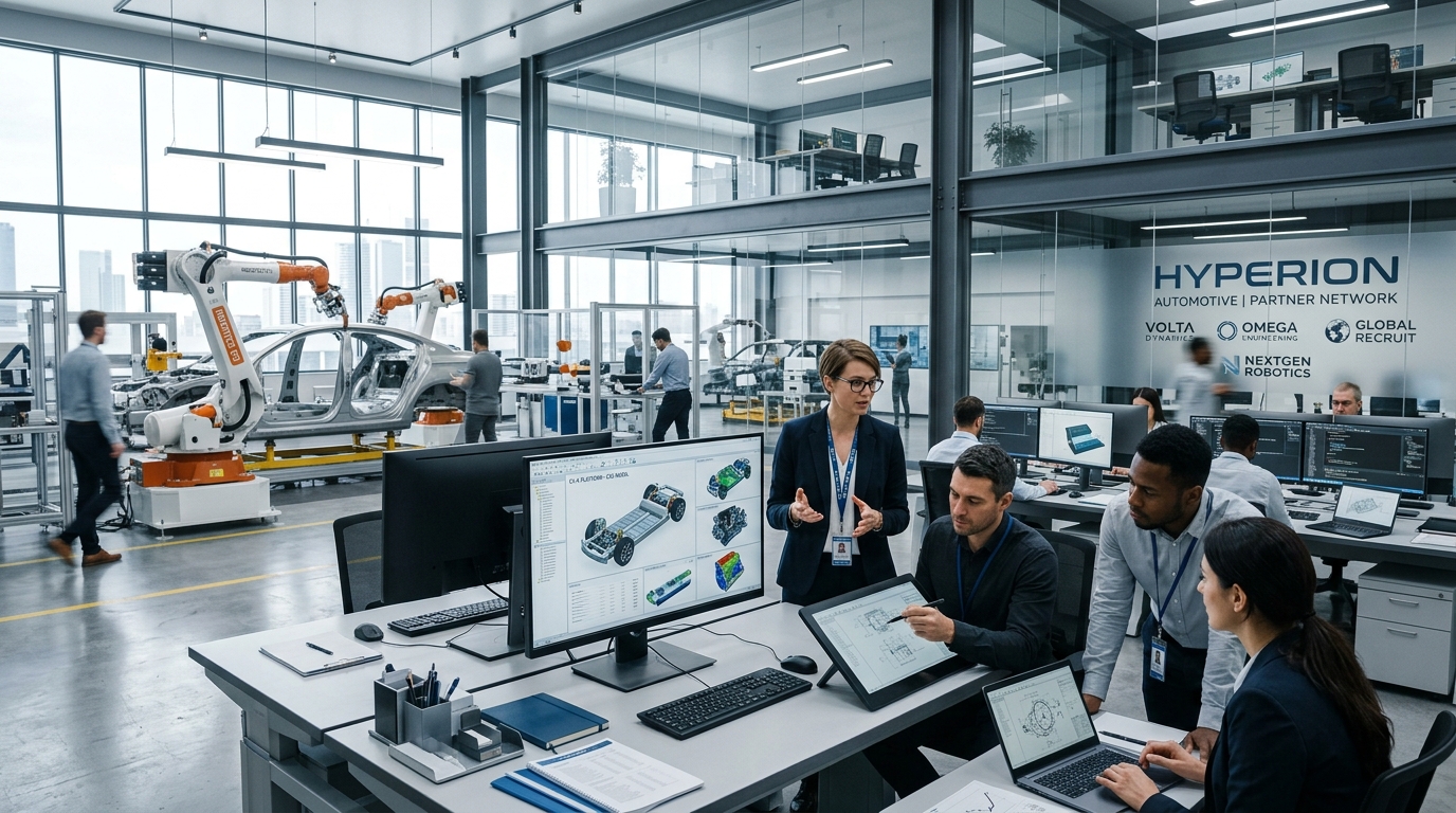 Engineering design studio and automotive OEM hiring network facility